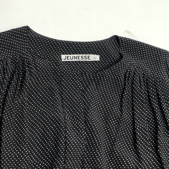 Jeunesse Francoise Poet Blouse Top Women's Silk Black Polka Dot - Picture 4 of 15